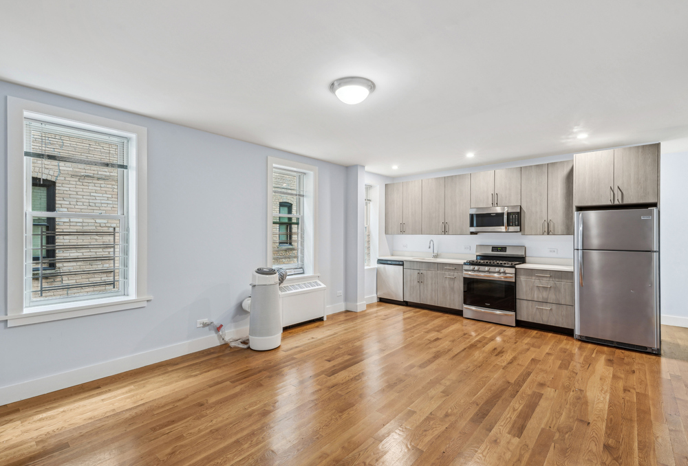 Bedroom with hardwood floors